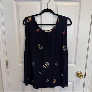 LOFT plus navy tank blouse